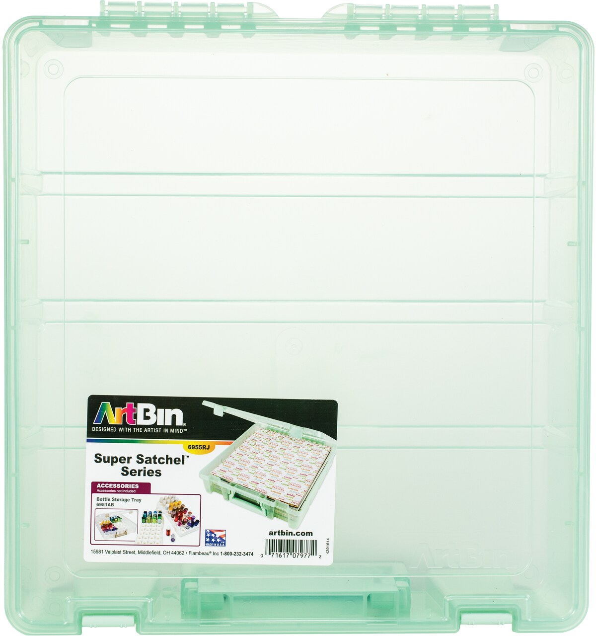 Artbin Super Satchel Single Compartment-Mint, 15.25"X14"X3.5"